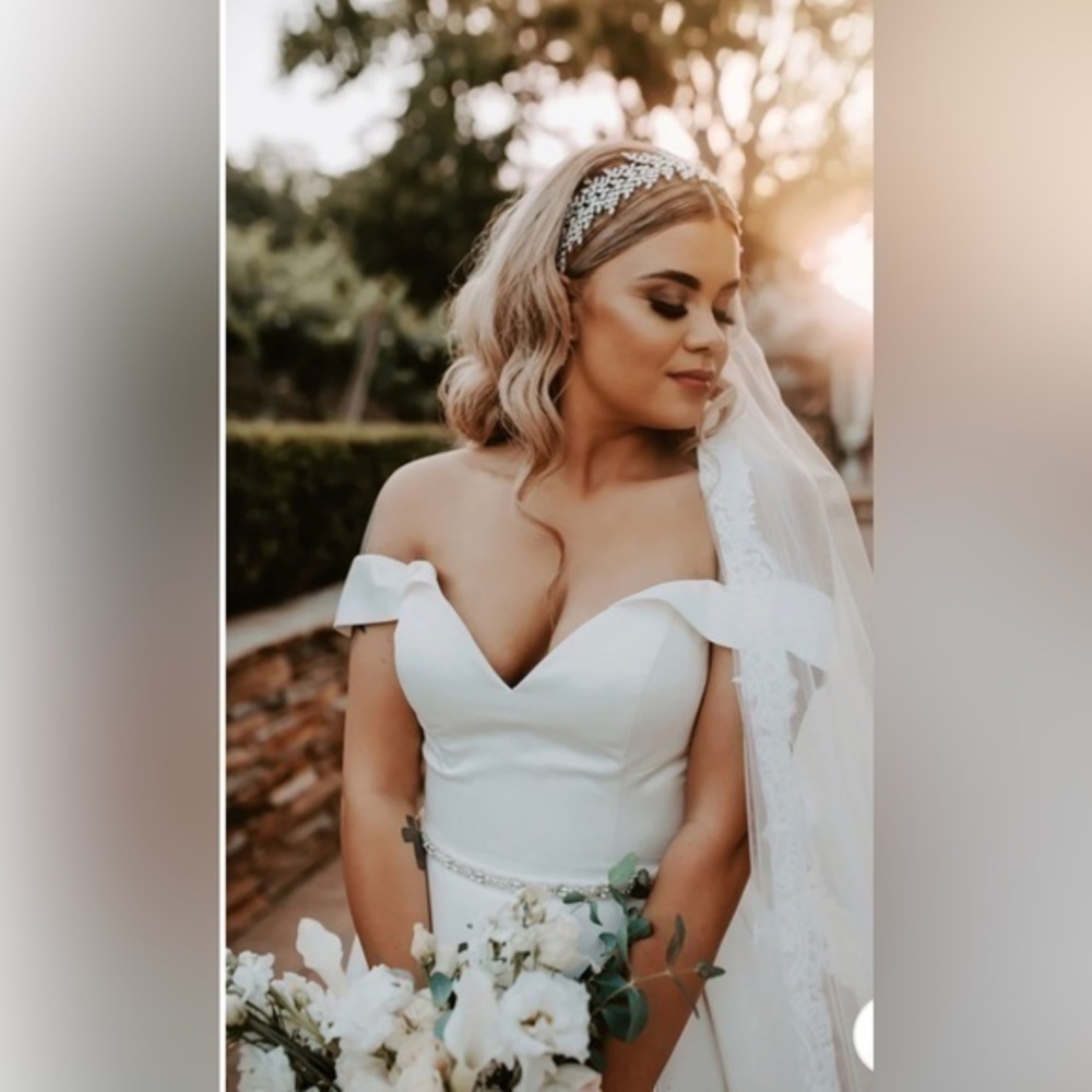 ELLE COUTURE FIONA SWAROVSKI BRIDAL HEADBAND IN SILVER